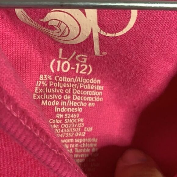 OP Pink Terrycloth Hooded Bathing Suit Cover Up L - Picture 2 of 4